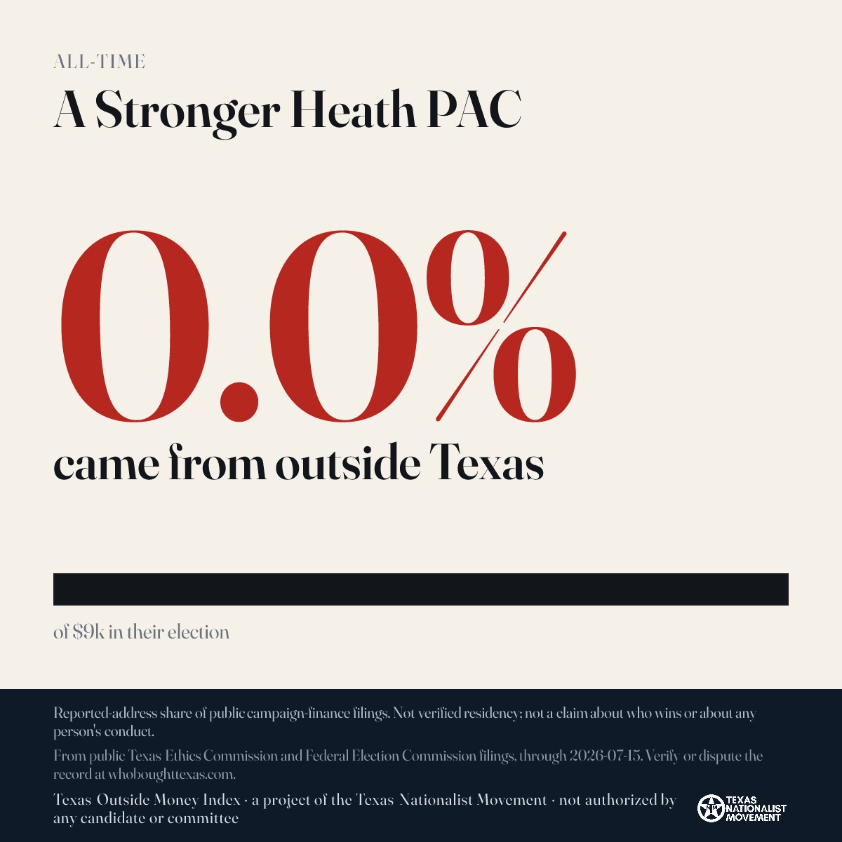 A Stronger Heath PAC donations share card